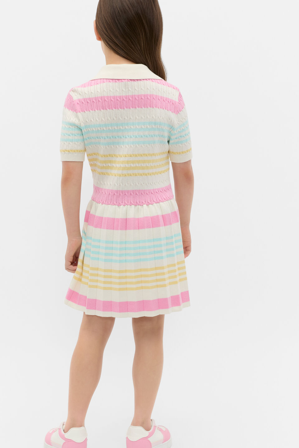 Logo Pleat Knit Dress  Candy Pink