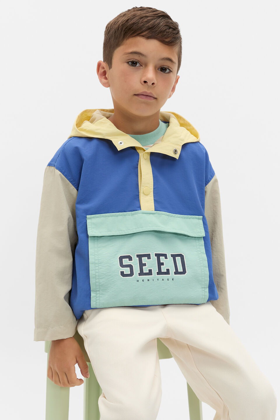 Colourblock Logo Spray Jacket  Multi