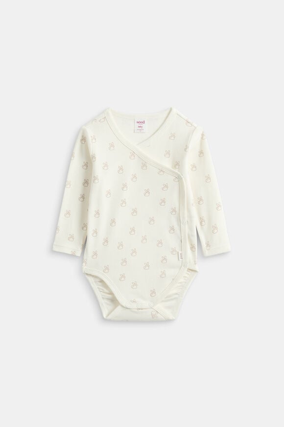 Bunny Logo Wrap Bodysuit  Classic Cream  hi-res