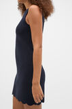 Scallop Crepe Knit Mini Dress  Twilight Blue  hi-res