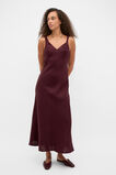 Linen Twist Shoulder Maxi Dress  Plum Red  hi-res