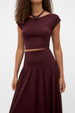 Compact Crepe Knit Skirt  Plum Red  hi-res