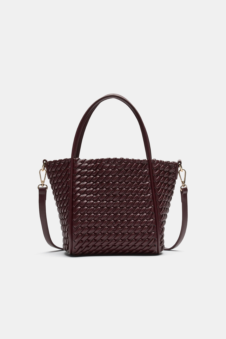 Woven Mini Crossbody Bag  Plum Red