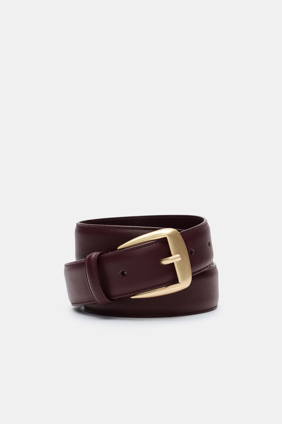 Koda Leather Belt  Plum Red