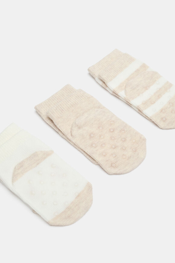 Bunny Sock 3 Pack  Oat Marle  hi-res