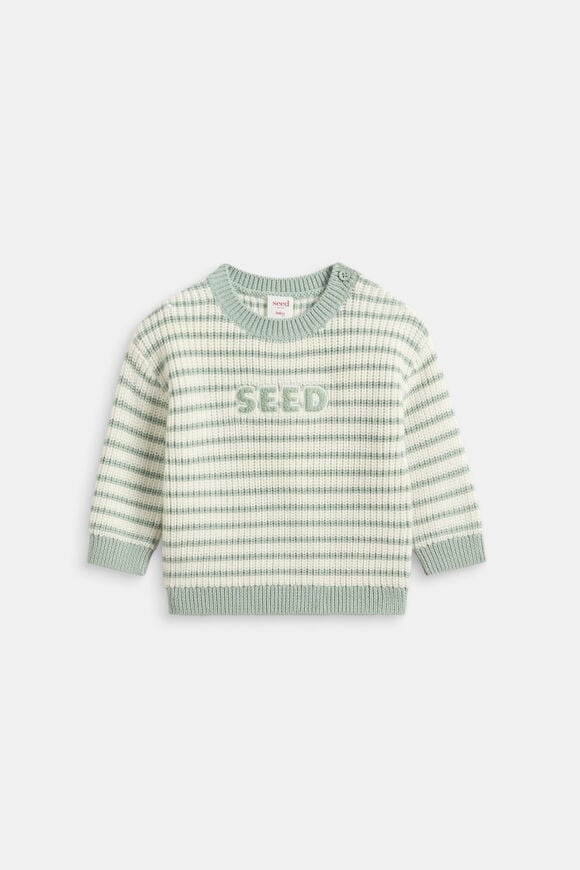Logo Stripe Knit  Sage Stripe  hi-res