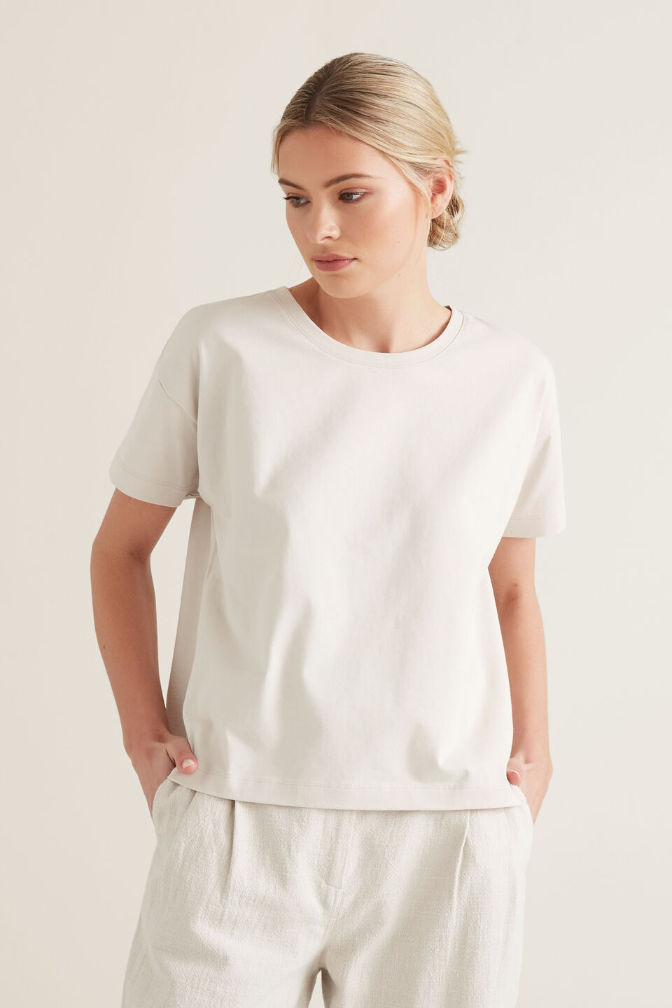 Boxy Split Hem Tee  