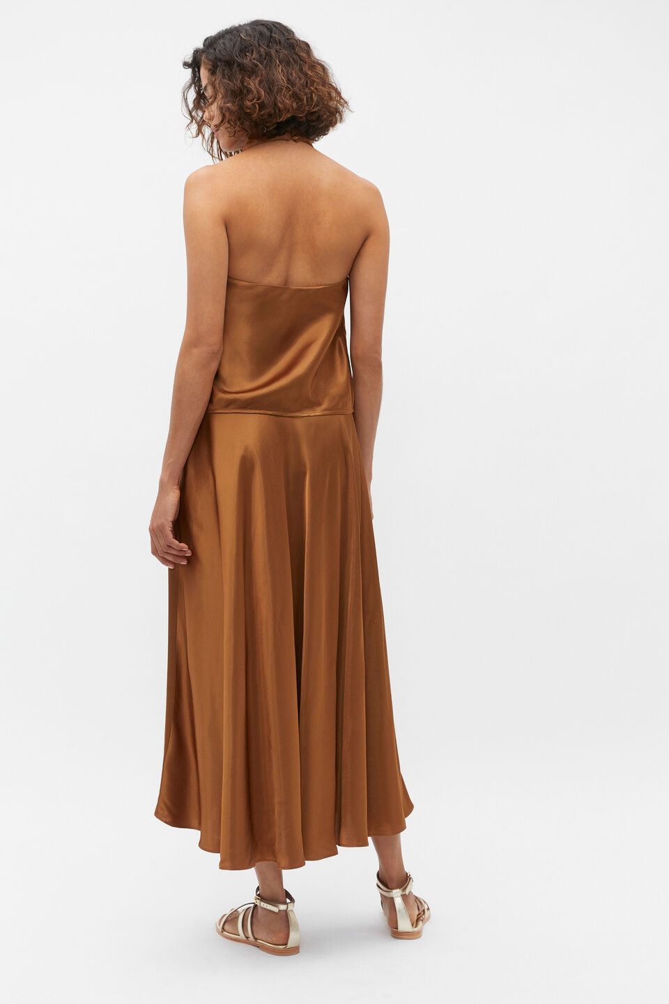 Satin Halter Top  Cinnamon Spice