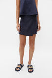 Linen Mini Wrap Skirt  Midnight Sky  hi-res