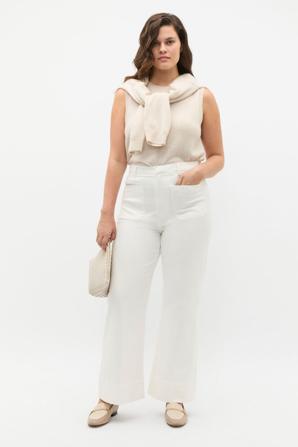 Cashmere Knit Vest  Oat Marle