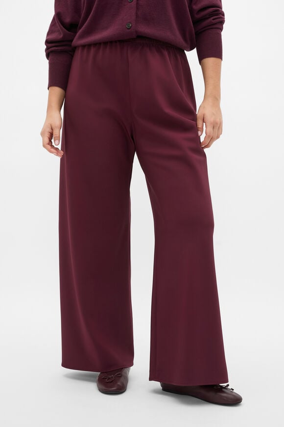 Easy Wide Leg Pant  Plum Red  hi-res