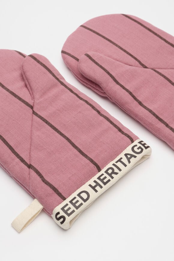 Aamira Striped Oven Mitts  Mauve  hi-res