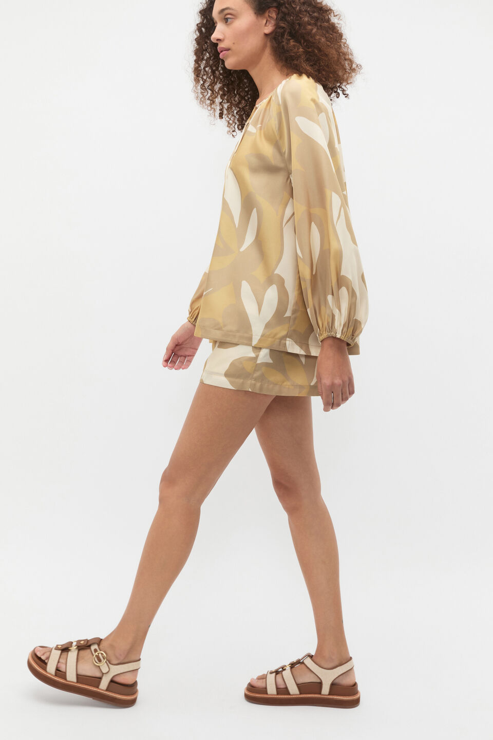 Satin Printed Blouse  Multi