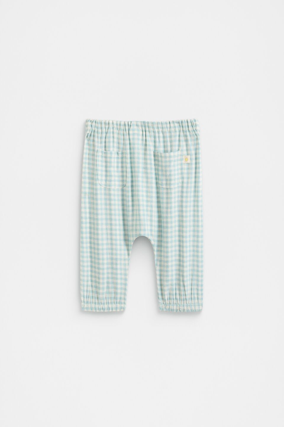 Gingham Pull On Pant  Seaspray