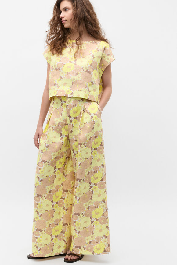 Linen Vintage Floral Boxy Top  Vintage Floral  hi-res