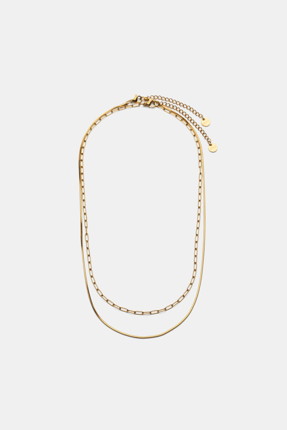 Waterproof Duo Chain Necklace  Gold