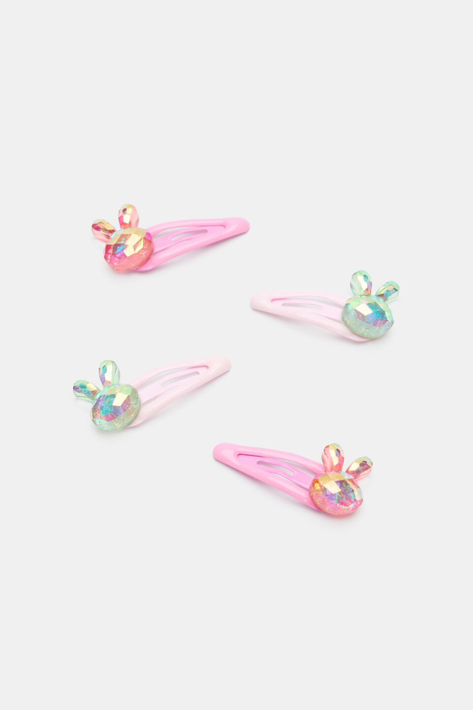 Mini Facet Bunny Snaps  Candy Pink