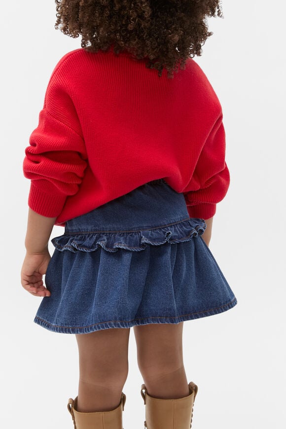 Ruffle Denim Skirt  Indigo  hi-res