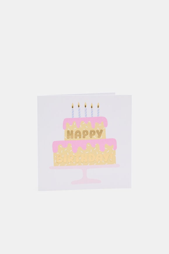 Happy Birthday Cake Card  Multi  hi-res