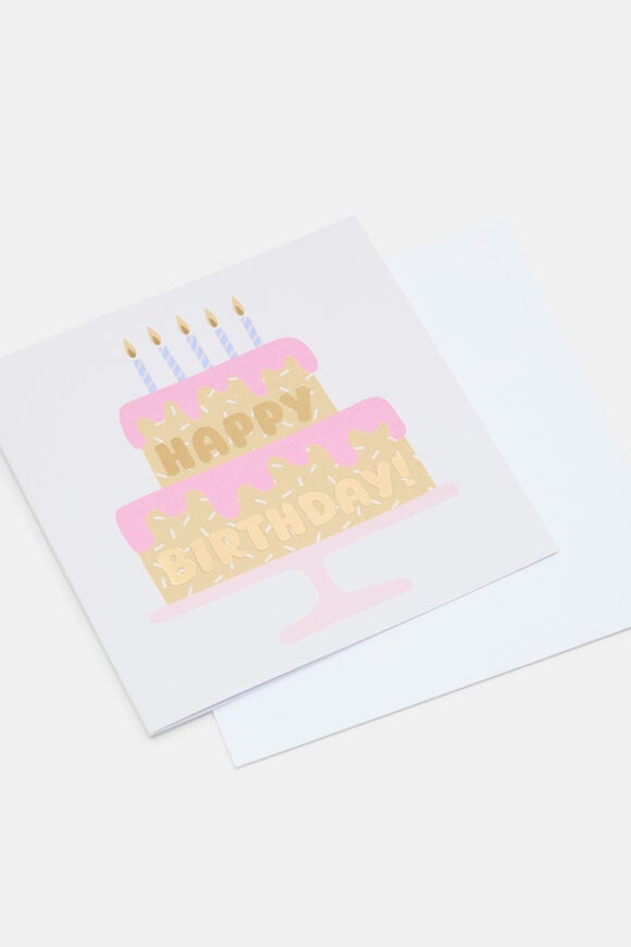 Happy Birthday Cake Card  Multi  hi-res