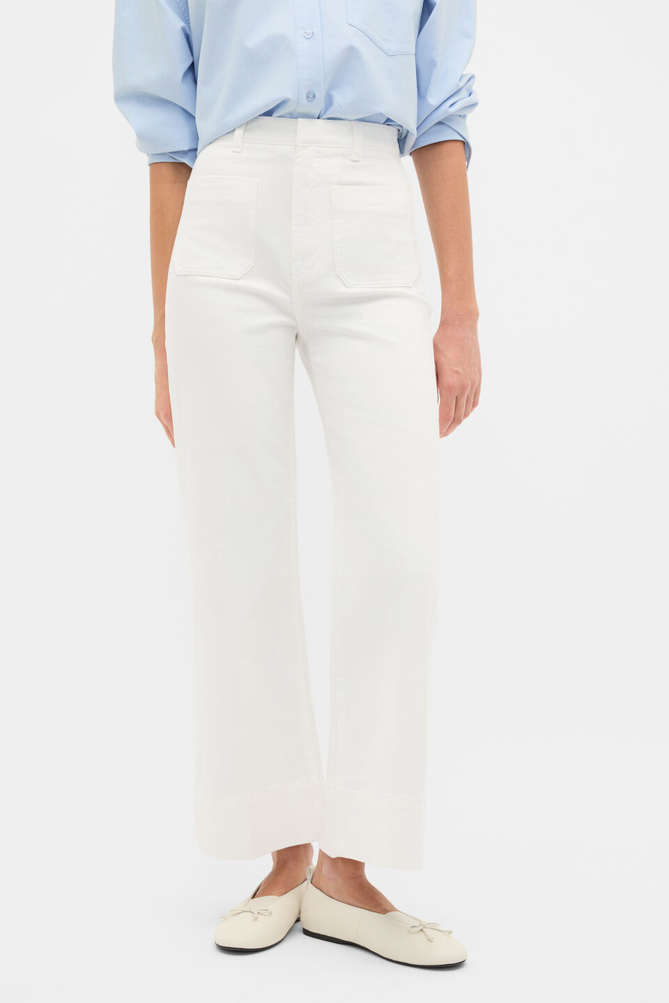 Core Wide Leg Pocket Jean  Cloud Cream