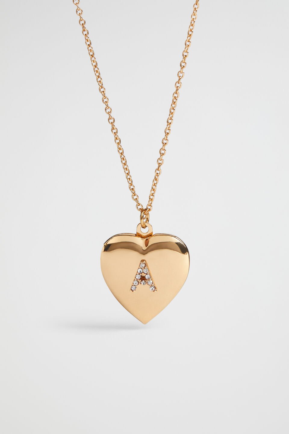 Diamante Initial Locket  A