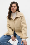 Wool Blend Rib Collar Shacket  Latte Marle  hi-res