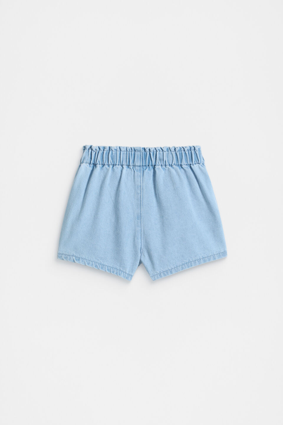 Denim Button Short  Light Wash