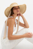 Wide Brim Tie Detail Hat  Ecru  hi-res