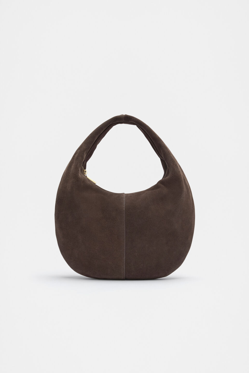 Leather Hobo Shoulder Bag  Chocolate