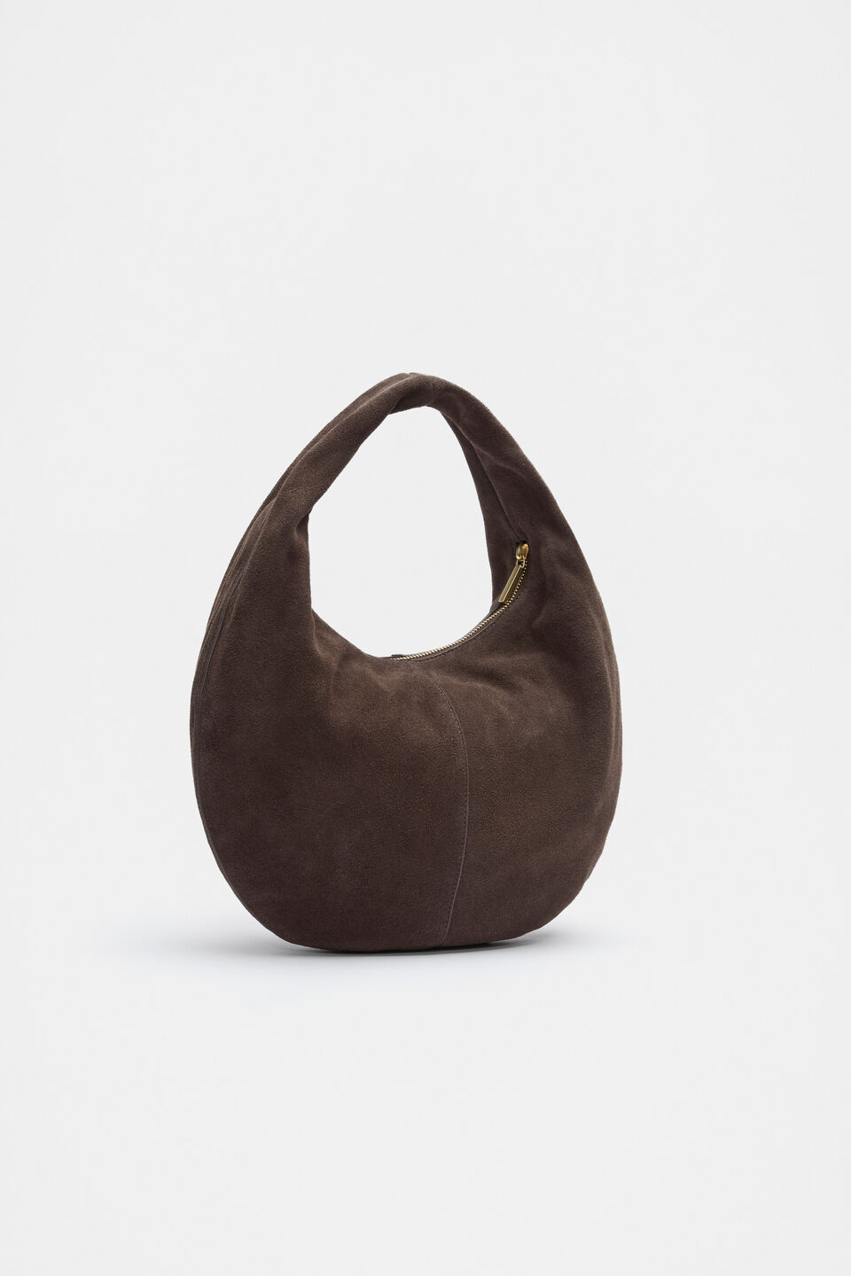 Leather Hobo Shoulder Bag  Chocolate