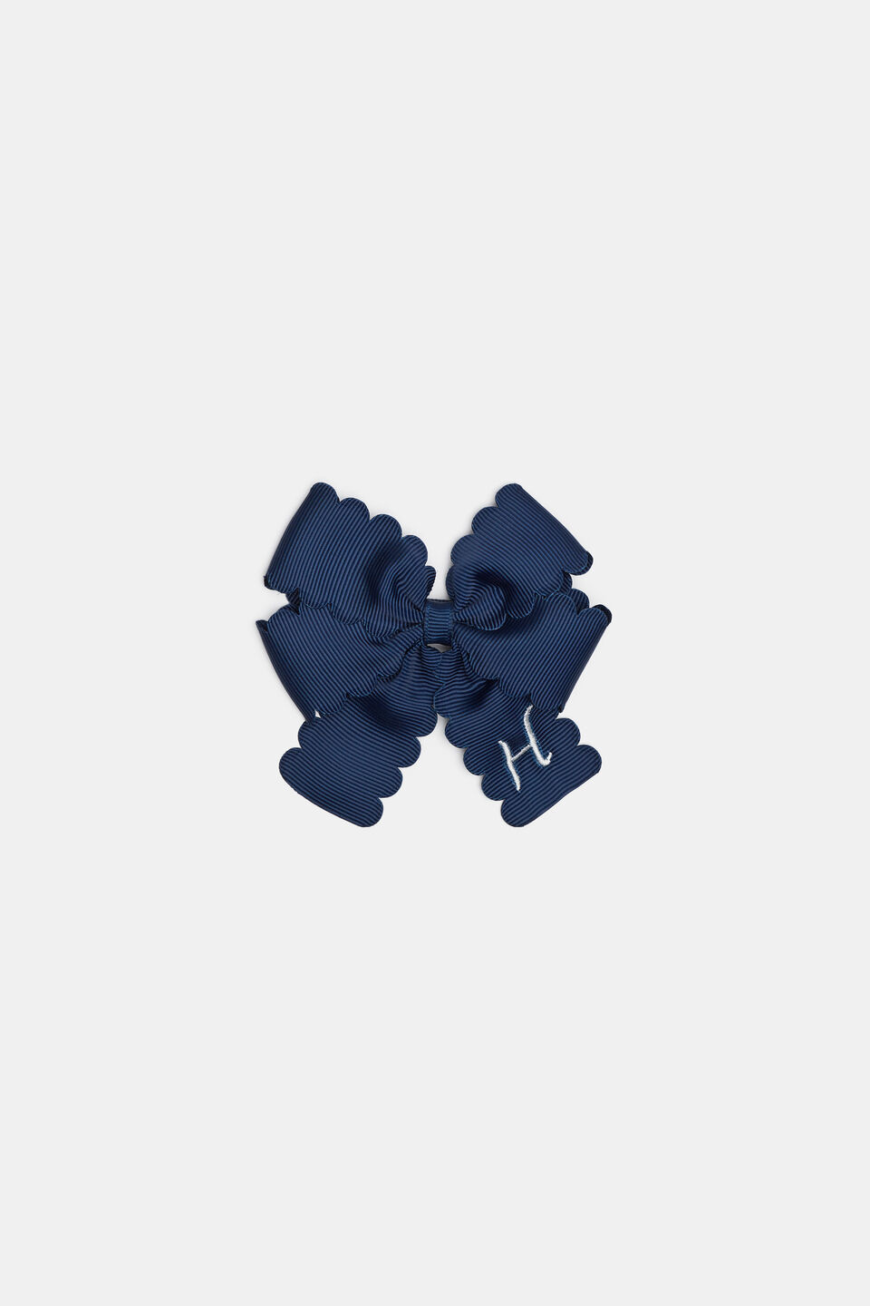 Grosgrain Initial Bow Duck Clip  H