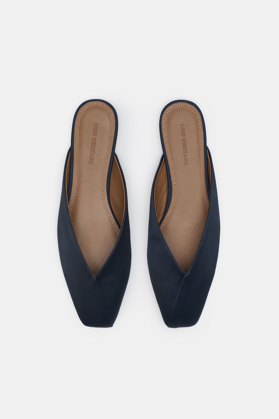 Carson Satin Mule  Twilight Blue