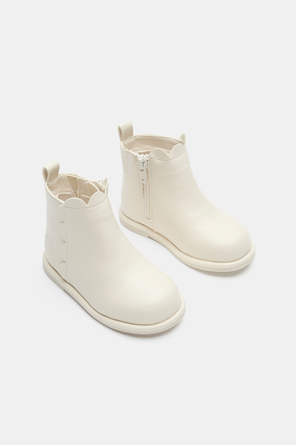 Mini Scallop Boot  Vintage Cream