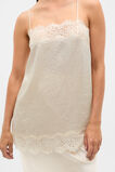 Crinkled Satin Lace Square Neck Cami  Coconut Cream  hi-res