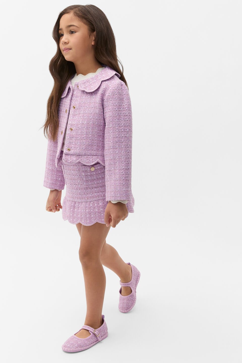 Tweed Flare Skirt  Orchid