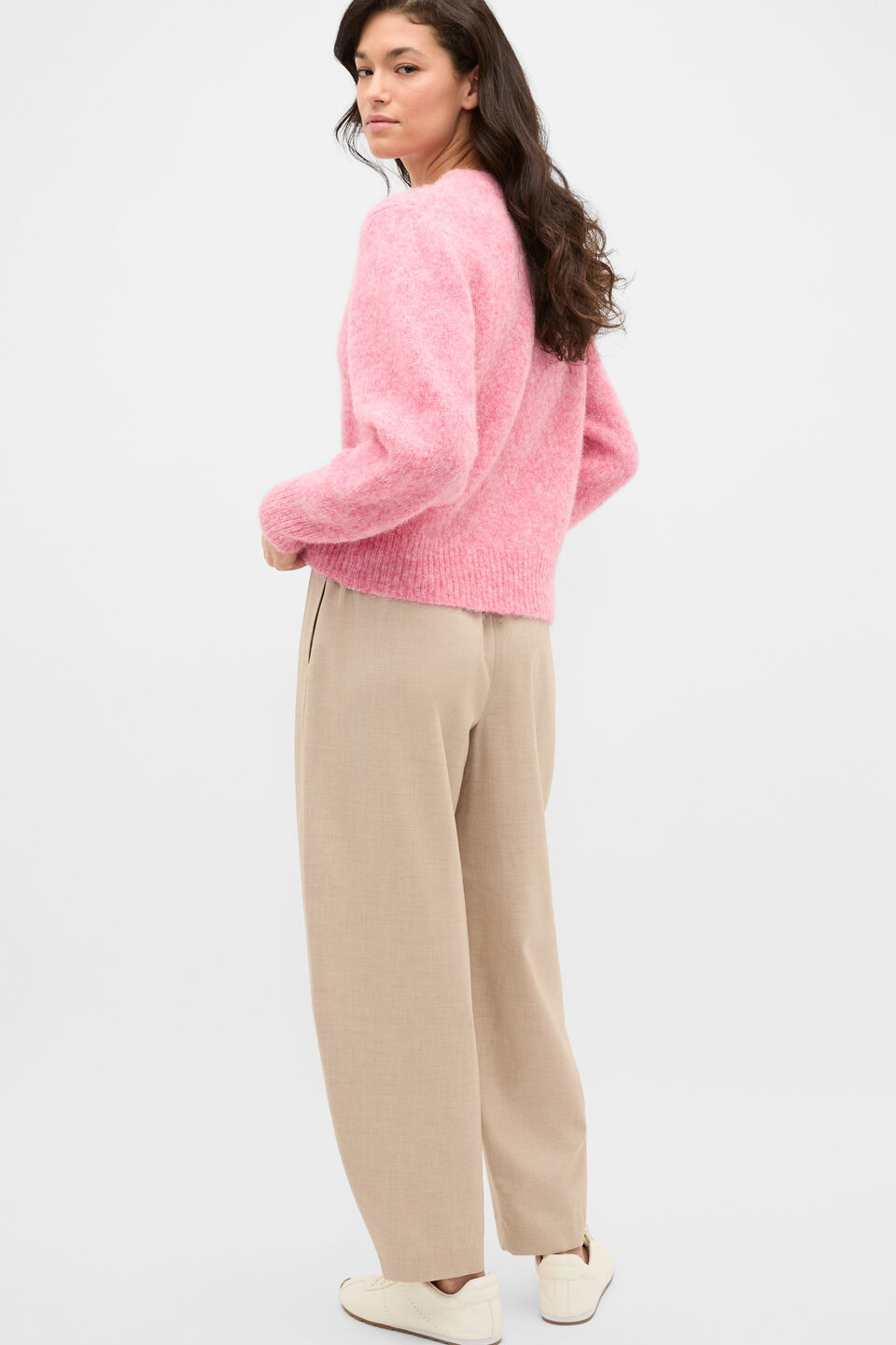 Lofty Relaxed Cardigan  Bubblegum Pink Marle