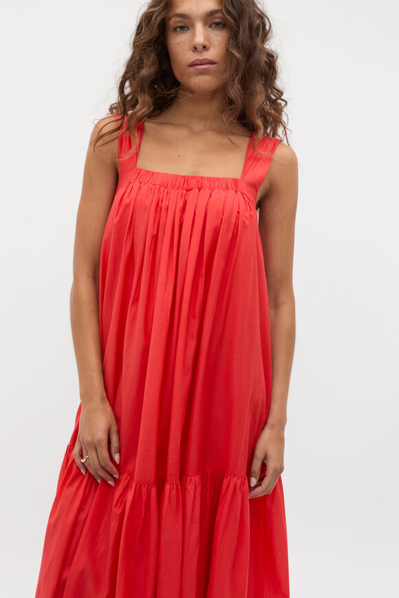 Voile Tiered Maxi Dress  Electric Crimson  hi-res
