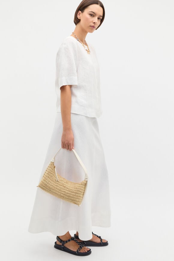 Raffia Shoulder Bag  Cream  hi-res