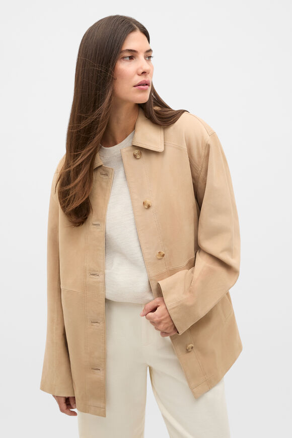Suede Shacket  Sandstone  hi-res