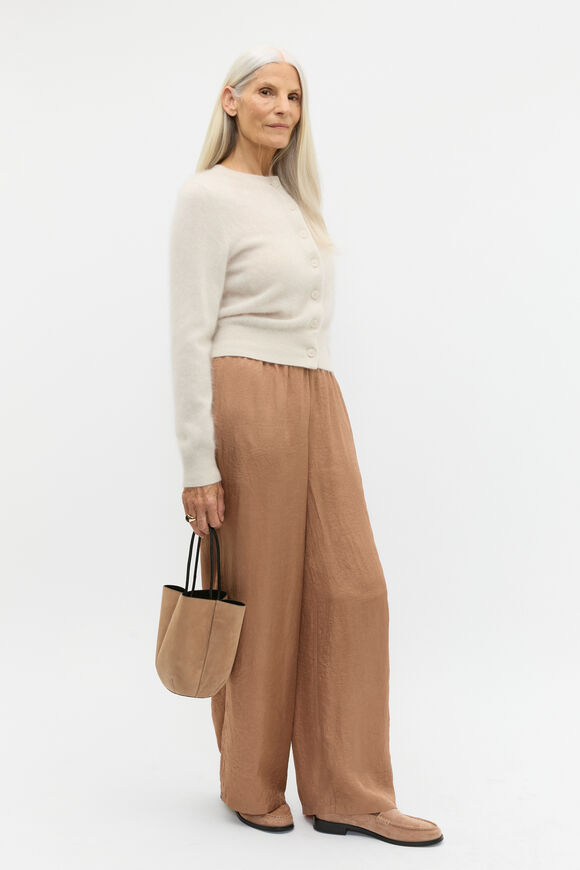 Brushed Cashmere Button Cardigan  Oat Marle  hi-res