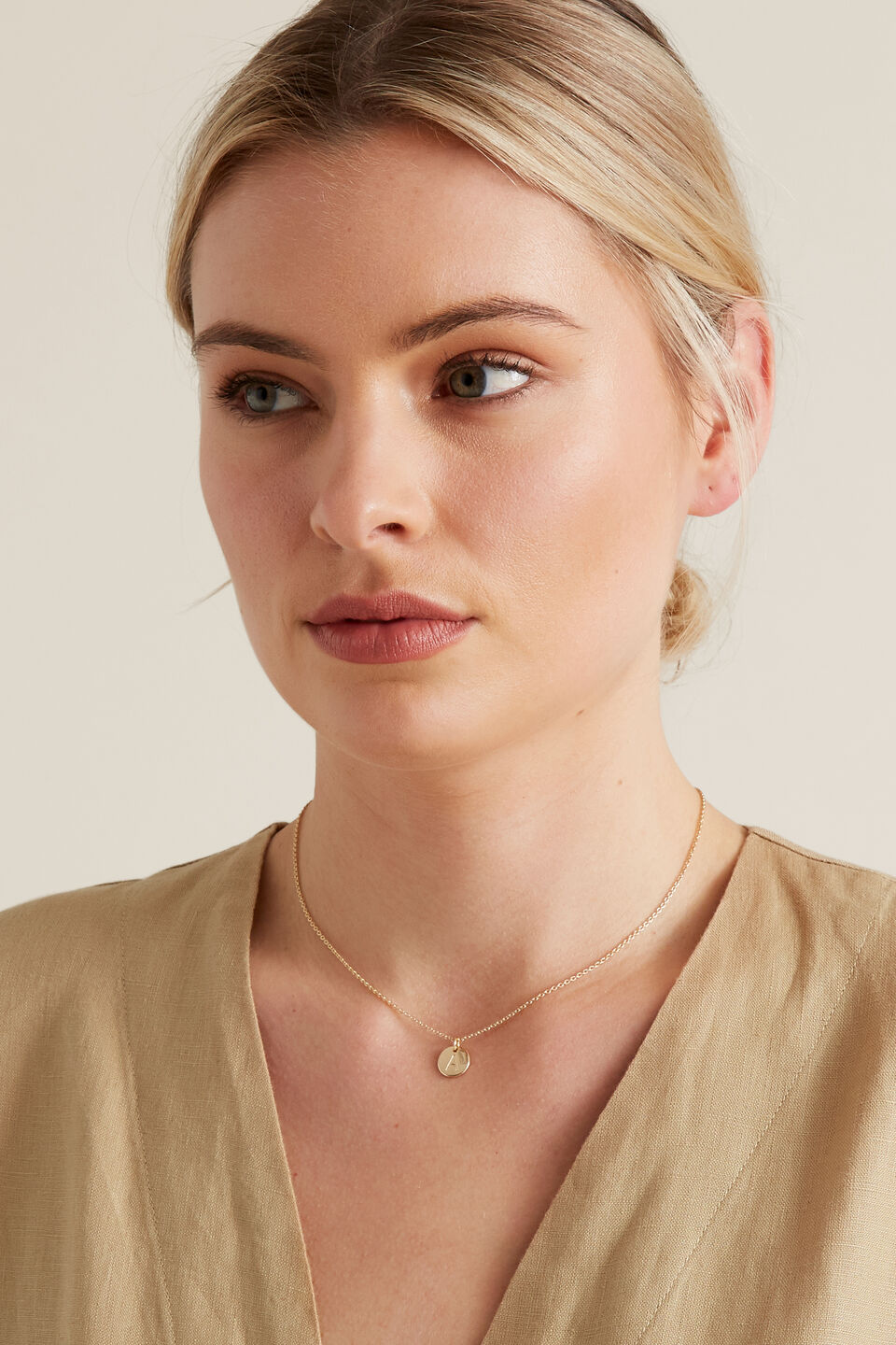 Initial Disc Necklace  