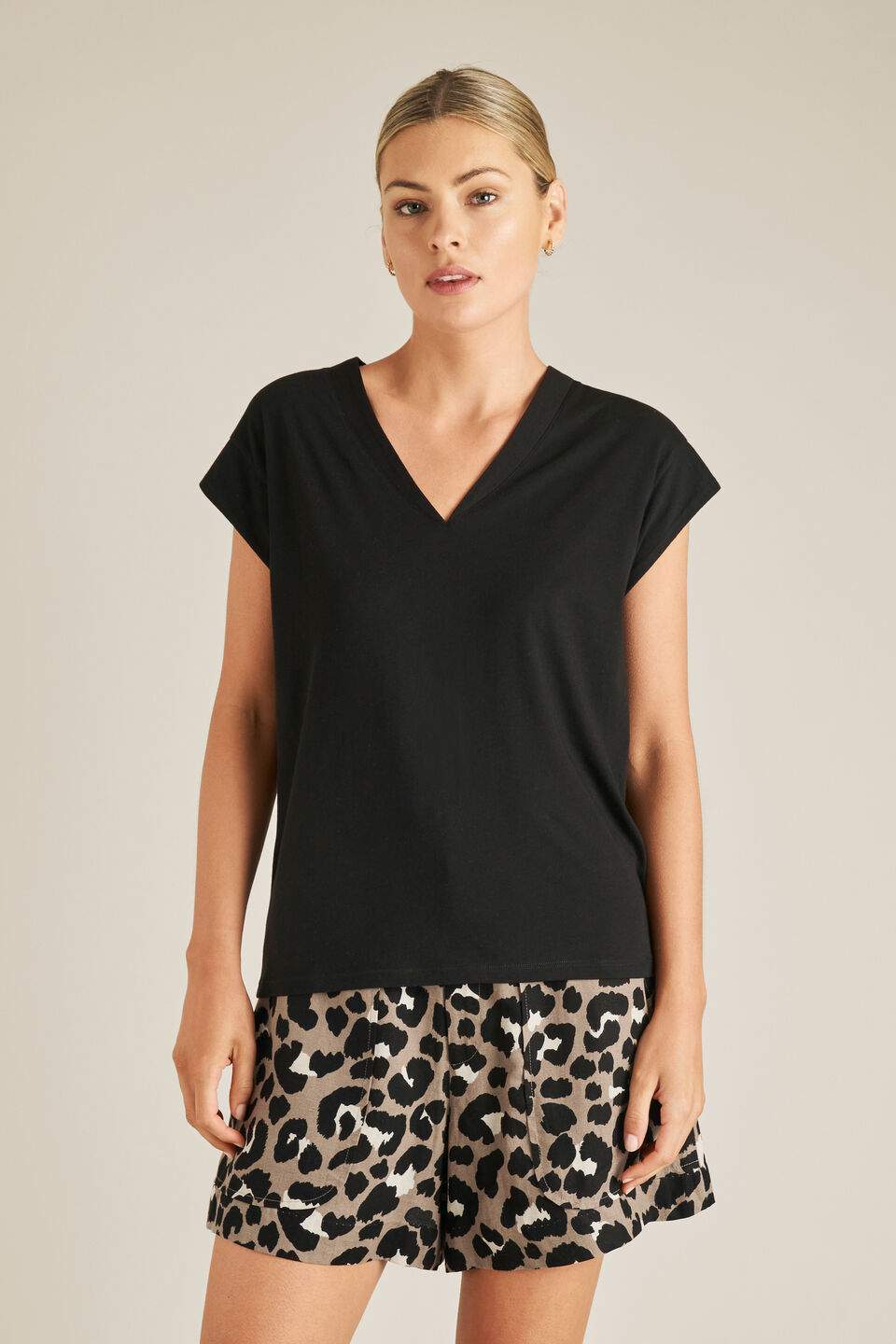 Pima Cotton V Neck Tee  