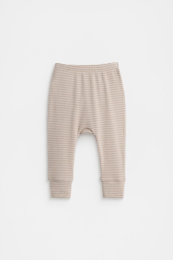 Core Rib Logo Legging  Sand Stripe  hi-res