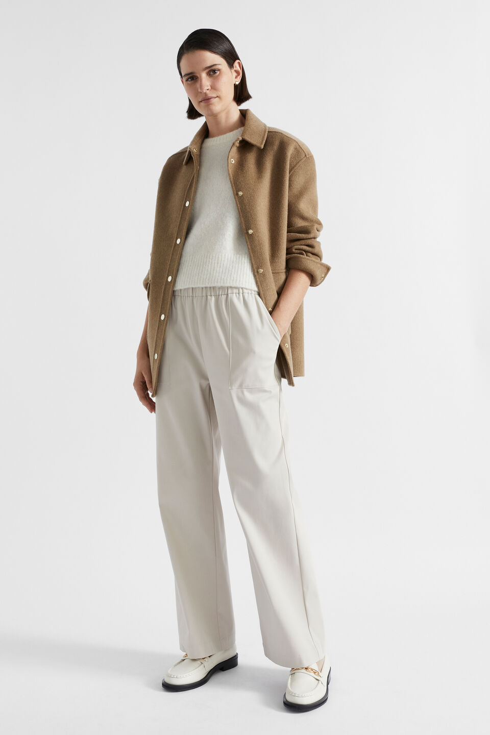 Casual Straight Leg Pant  Oat