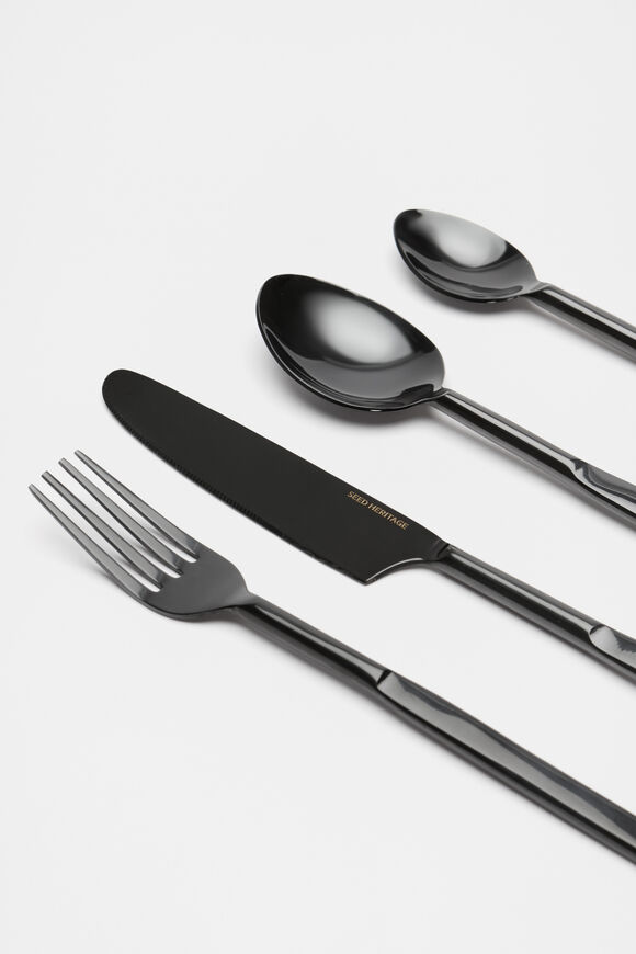 Atlas Cutlery Set of 16  Black  hi-res