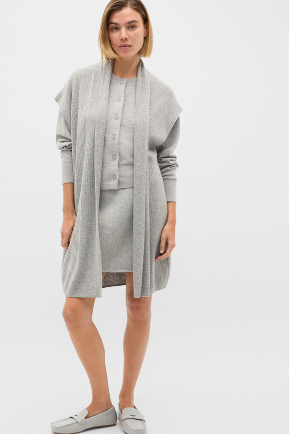 Rib Knit Poncho  Pale Slate Marle  hi-res