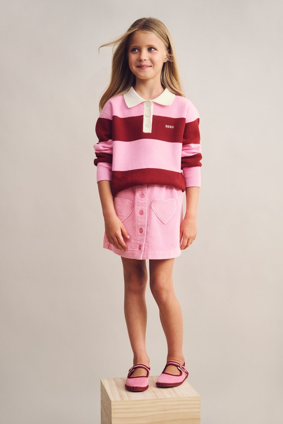 Knit Rugby  Dark Cherry