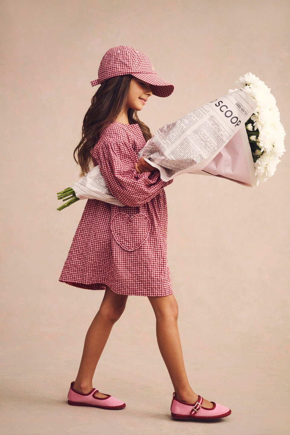 Gingham Dress  Dark Cherry