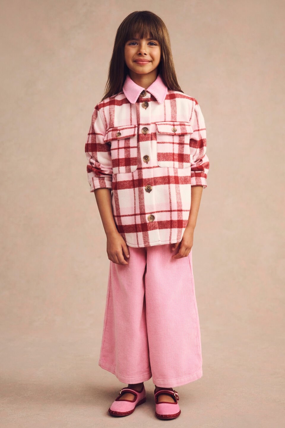 Cord Button Pant  Candy Pink